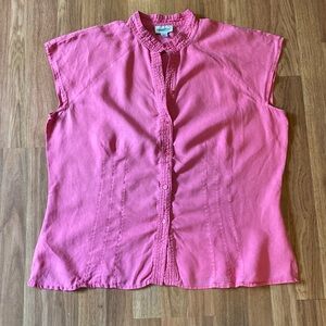Coldwater creek 100% linen XL boxy blouse, fuscia colored.